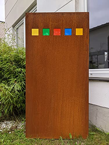Zen Man Edelrost Garten Sichtschutz Rost Sichtschutzwand 1mm,Bunt,mit Plastik (032119:B75 H150cm)
