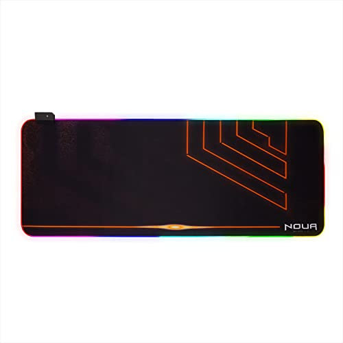 Noua Dusk Tappetino Mouse Gaming RGB Grande Mouse Pad 14 Effetti Luce XXL 800x300x4mm Superficie Liscio Base in Gomma Antiscivolo Per Computer, PC e Laptop