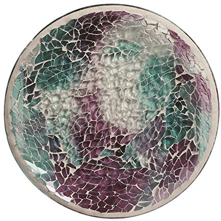 Aromatize Aroma Crackle Glass Mosaic Candle Plate Blue Purple - Teal 16 cm - AR1783