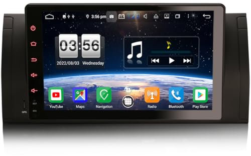 ERISIN Autoradio Android 11.0 da 9 pollici per BMW Serie 5 E39 X5 E53 M5 Supporto GPS Sat Nav Carplay Android Auto DSP Bluetooth Wifi DAB + TPMS 8-core RAM 4GB + 64GB ROM