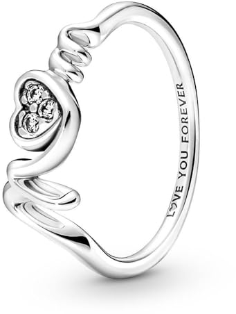 PANDORA Damen Ring MOM mit Herz Silber mit Zirkonia 191149C01 191149C01-50