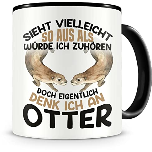 Samunshi® Otter Tasse mit Spruch Sieht vielleicht so aus Otter Geschenk für Otter Fans Kaffeetasse Lustige Tassen zum Geburtstag