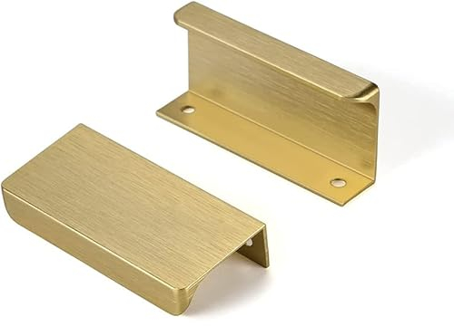 6 Stück Gold Schrankgriffe Versteckt Modernes Möbelgriffe, für Schlafzimmer Küche Kleiderschrank Bohrlochabstand 64mm