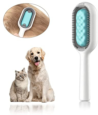 FuninCrea 4 in 1 Universal Pet Knots Remover, Pet Hair Brush for Dogs and Cats Multifunctional Dog Hair Brush Portable Professional Cat Brushes for Grooming and Cleaning (Long-hair, Blue)