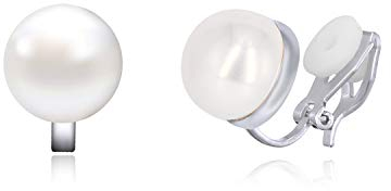 QUKE 10MM Weiß Simulierte Süßwasserperle Ohrclips Clip auf Ohrringe Nicht Gestochen Ohrstecker für Frauen Mädchen