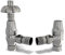 UK Radiators Chrome Thermostatic Radiator Valve and Angled Lockshield Valve - Polished Chrome Finish - Traditional Design 1/2 x 15mm Metal Head
