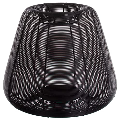 Brandsseller Kerzenständer Durchmesser Ø33 x Höhe 31 cm Metall Draht Gitter Design Schwarz Kerzenhalter Windlicht Laterne Indoor-Outdoor Deko