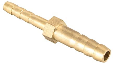 QUARKZMAN 6mm a 4mm Diámetro Recto Latón Espiga Manguera Montaje Reductor x 1uds Conector recto Adaptador para Manguera Conexión, Conector de Lengüeta de Latón [Dorado Tono]