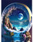 Pintura de Diamantes 5D Para Adultos y Niños, 5D DIY Diamond Painting Kit Completo, Manualidades de Cristal, Kits de Pintura de Punto Cruzado, Decoración de Pared Para El Hogar (Luna 30 x 40 cm)