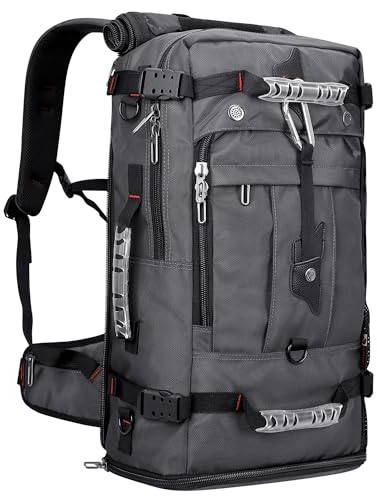 WITZMAN Reiserucksack Herren Damen Groß Reisetasche Schuhfach Handgepäck Flugzeug Fit 17 zoll Laptop(B681 Silbergrau)