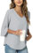 TAOHUADAO Womens Casual V-Neck Loose Tunic Top for Leggings 3/4 Sleeve Chiffon Blouse Shirt Tops 2X-Large, Grey