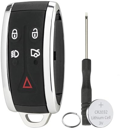 GZXNKEY For Jaguar XF Key Fob Cover Replacement For Jag XF XK XKR XFR XJ8 XK8 Jaguar Key Case Shell with CR2032 Battery