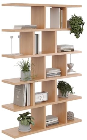 Wandregal 100x70x18 Hängeregal Mordern Design Bücherregal für Wohnzimmer Schlafzimmer Büro und Küche (Buche)