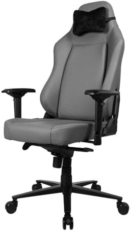 Arozzi Primo Gaming Stuhl Braun | Vollleder, weiches Nackenkissen, höhenverstellbar, geräumiger Sitz, Premium-Rollen, 4D-Armlehne