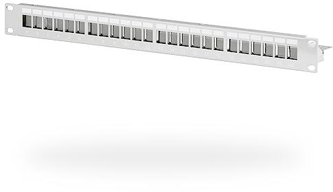 EFB-Elektronik Verteilerfeld Patchpanel 19 Zoll 1HE, 24-Port, grau, ohne Keystone