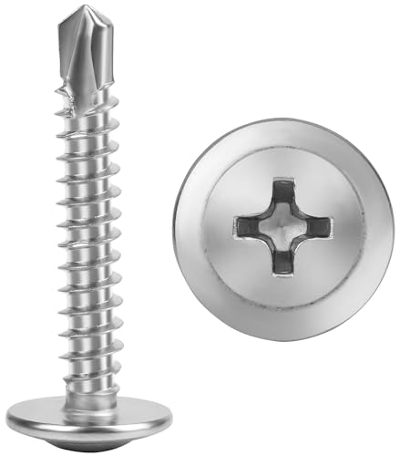 Winter Shore 200 Pièces Vis Autoforeuse Metal M4 x 19 mm - Vis Autoperforante à Tête Bombée Modifiée en Inox 304 avec Entraînement Phillips & Pointe de Perçage - Rapides pour Bois, Tôle & Plastique
