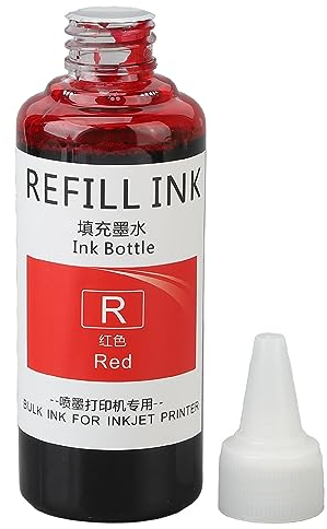 Nachfülltinte für Stempeltinte, Stark Haftende Eiertinte, Schnell Trocknend, 100-ml-Spitzenapplikator, Farbecht für die Ganze Familie (Rot)