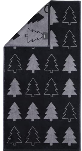 Cawö Handtücher Christmas Edition Tannenbäume 794 schwarz - 90
