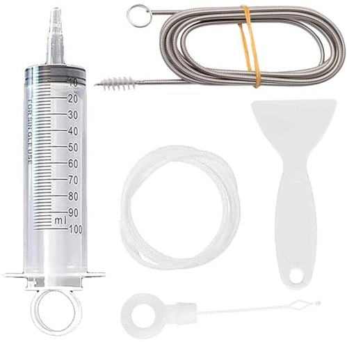 5-Piece Refrigerator Drain Hole Cleaning Kit with Flexible Brush - Prevents Clogging & Odor, Suitable for All Fridge Types - Essential Tool for Effective Fridge Maintenance