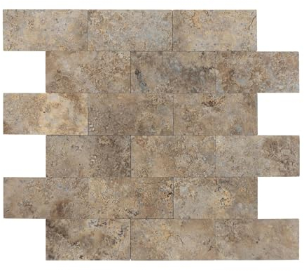 Dalsys Wandpaneele selbstklebend Marmoroptik Steinoptik 1m², 11 Stück Beige Wandverkleidung feuchtigskeitsbeständig, Premium Qualität für Bad und Küche