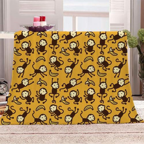 Kuscheldecke 150 x 200 cm 3D AFFE Decke Flanell Fleecedecke Weich Warm Flauschig kuscheldecken Tier Wohndecke Decken für Sofadecke Couchdecke, Kinder Erwachsene k996