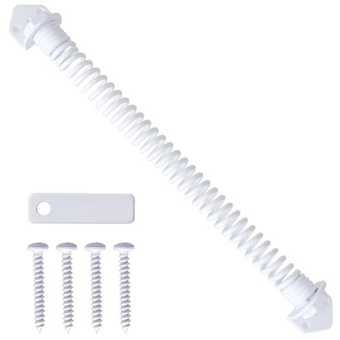Gate Spring Self Closing, Gate Spring Closer Adjustable Heavy Duty Gate Closing Spring Automatic Metal Spring Closure with Fittings for Wooden Garden Gates Door Fence, 14 Inch