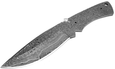 M. Zille Lama in Acciaio Damasco Damascus - Blank Blade per Coltello Fai da Te - Coltello Grezzo a Lama Fissa