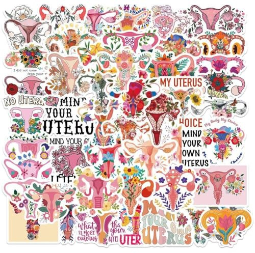 Muteitt Feministische Aufkleber, 50 Stück, Wasserfest, UV-beständig, Rosa, PVC, Aktivismus, Sticker