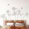 Decvictor Wandtattoo Skizze Blumen Wandsticker Einfache Schwarze Linie Floral Wandaufkleber Wohnzimmer Schlafzimmer Gang Büro Sofa Hintergrund Wanddeko
