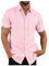 Générique Chemise en Lin pour Hommes Chemise à Manches Courtes Boutonnée Coupe régulière Chemises décontractées Chemise d'été en Lin de Plage (Rose, M)