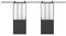 Vente-unique - Porte coulissante double atelier avec système en applique - Noir et verre trempé - 2 x H205 x L73 cm - ARTISTO II