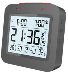 Technoline WT325 Funkwecker mit Innen- und Außentemperaturanzeige, 2 Weckalarme
