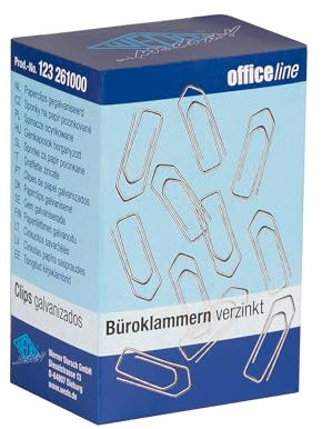 WEDO Büroklammer 26 mm spitz, 1000er Pack, glanzverzinkt