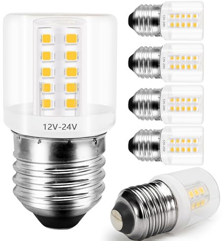 LED Glühbirne 3W E27, Warmweiss, 6er Pack, 30W Ersatz, 12-24V AC/DC für Sonnensystem, Wohnmobil, Boot