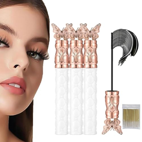Filterseed Mascara, Filterseed Thick, Curling, Long-lasting Mascara, Waterproof, Sweat-proof, Lengthening, Non-smudged, Fine Brush Black Mascaras (3PCS)