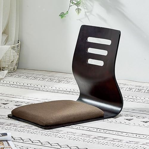 Wansiman Japanischer Tatami-Stuhl,Tatami Meditationsstuhl Im Japanischen Stil,bodenstuhl Sitz mit Kissen,Japanischer Beinloser Stuhl Holz Faules Sofa,Starke TragfäHigkeit,FüR Lesen,Arbeiten,Erker