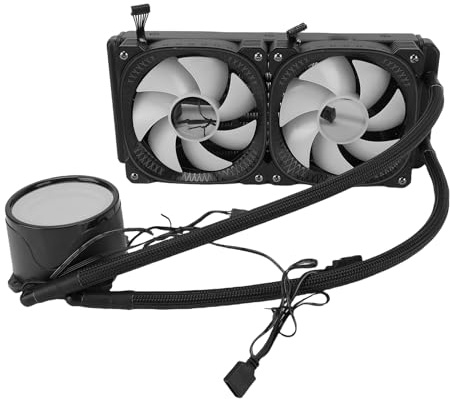 Fockety AIO CPU Cooler, Close Loop ARGB Liquid CPU Cooler with 2.2 LCD Display, 240mm Radiator, PWM Pump, AM5/AM4, LGA 1700 1851 1200 115X 1366 2011 1366 2011 2066 Contacts Frame (Black)
