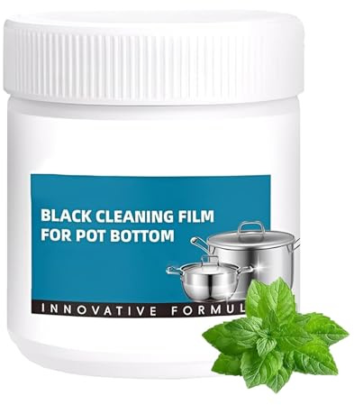 Powerful Burnt Residue Remover Paste For Cookware,Multi-purpose Powerful Cleaner for Kitchen,Black Cleaning Film for Pot Bottom,Pot Cleaner For Bottom Of Pans,For All Cookware Material (1)