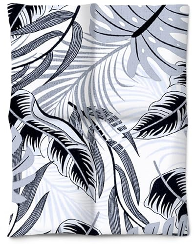 Amilian Kirschkernkissen 30x23 cm - Wärmekissen; Kältekissen mit 100% Kirschkernen - Körnerkissen für Mikrowelle - ideal für Nacken, Schulter, Rücken und Alltag - Monstera Grau Schwarz