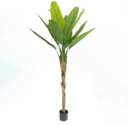 VALYRIA HOME | Platanera Artificial 180 cm | Planta Artificial Grande y Realista | Árbol Tropical Decorativo | Banano Artificiale para Salón, Oficina, Hogar y Espacios Modernos