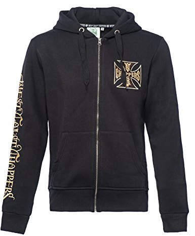 West Coast Choppers Zip Hoody Lock up, Size:S, Color Black