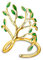 Uloveido Gold Life Tree Stackable Statement Adjustable Size Rings for Women with Enamel Green Leaves HR303
