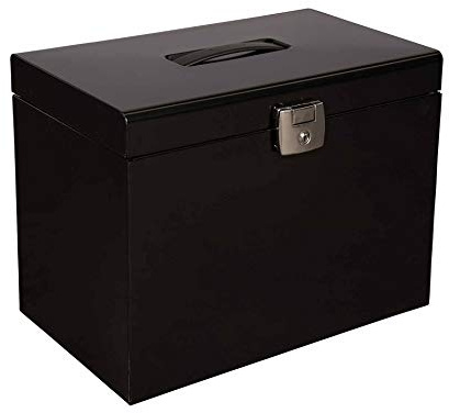 Pierre Henry Metal File Box A4 with 5 Suspension Files - Color: Black