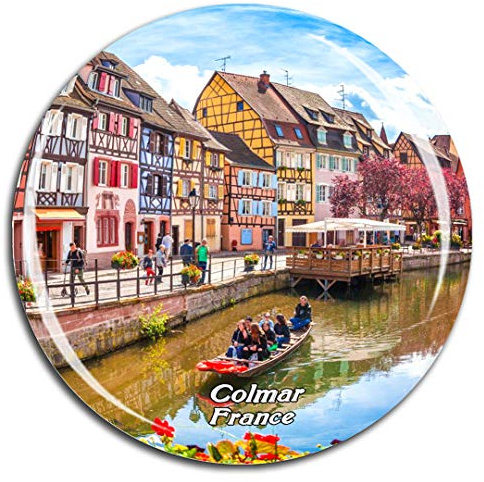 Weekino Frankreich-alte Stadt wenig Venedig Colmar Kühlschrankmagnet 3D Kristallglas Touristische Stadtreise City Souvenir Collection Geschenk Starker Kühlschrank Aufkleber