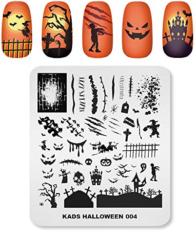 Alexnailart Professionelle Nagel Stempelplatten Halloween Muster Vorlagen Maniküre Schablonen Nagel Kunst Druck Werkzeuge