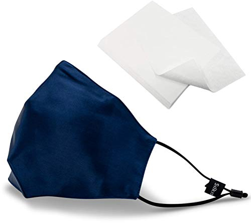 SILKIST Unisex Mundschutz Maske 100% Seide 3-lagiger Mund- & Nasenschutz [Verstellbare Ohrschlaufen & Nasenbügel] Wiederverwendbar, Atmungsaktiv & Hautfreundlich