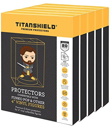TitanShield Funda protectora Pop! de 0,5 mm compatible con Funko - Pop! de 10 cm Figuras de vinilo (100 unidades)