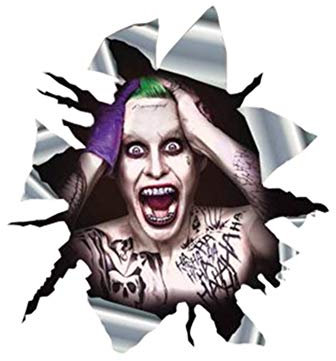 LGDQ Adesivi per Auto 13 cm x 11,6 cm Adesivi Joker Auto Squad Adesivi per paraurti in Metallo strappato Adesivi per Auto Divertenti Finestra Tronco Animale 3D Car Styling