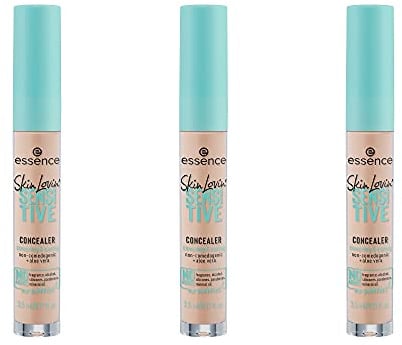 essence Skin Lovin' SENSITIVE CONCEALER, Abdeckstift, verstopft nicht die Poren, mit Aloe Vera, ohne Duft, Alkohol, Silikonen, Nr. 20 Medium, nude, Haut, vegan, ölfrei, 3er Pack (3 x 3,5ml)