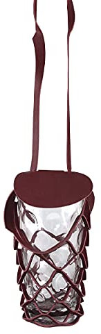 VINSTRIP® Dubbeglas Porte-bouteille de bière à suspendre avec couvercle de protection – Porte-gobelet – Porte-verre en filet pratique à accrocher pour les festivals, les pique-niques, les enterrements